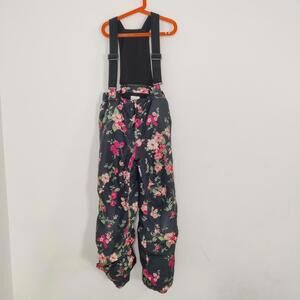 Children's Place Girl's Floral Snow Pants Size 12 Fleece Lined